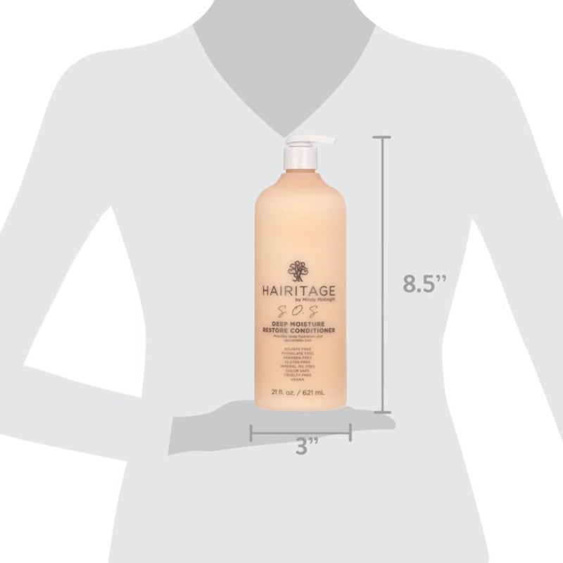 Hairitage S.O.S. Deep Moisture & Restore Deep Conditioner with Safflower Oil for Dry, Thick Hair - Hydrating - for Coily + Curly + Wavy Hair Types - Vegan for Women + Men, 21 fl. oz. - Image 4