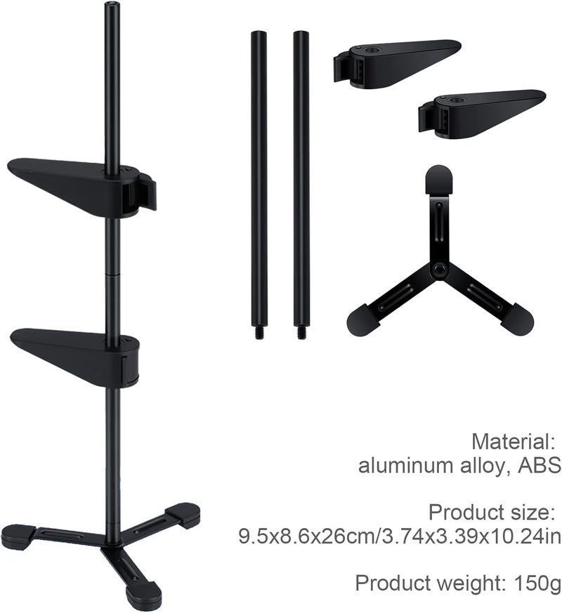 Graphics Card GPU Holder | Black Adjustable GPU Stand with Two Stage Design - Graphics Card GPU Bracket Bracket Expansion Support Frame Reduce Failure Rate Aluminum Alloy - Image 5