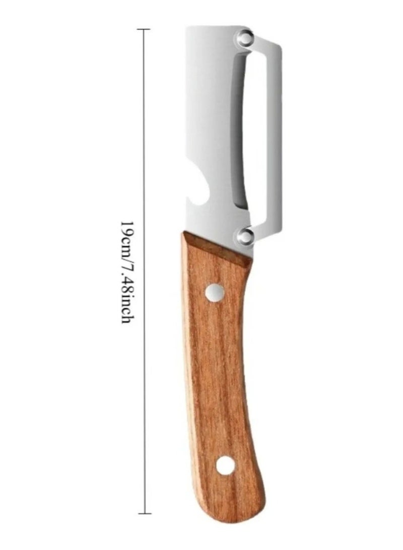 5-Piece 3-in-1 Multifunction Stainless Steel Peeler Set with Fruit Knife & Bottle Opener - Image 3