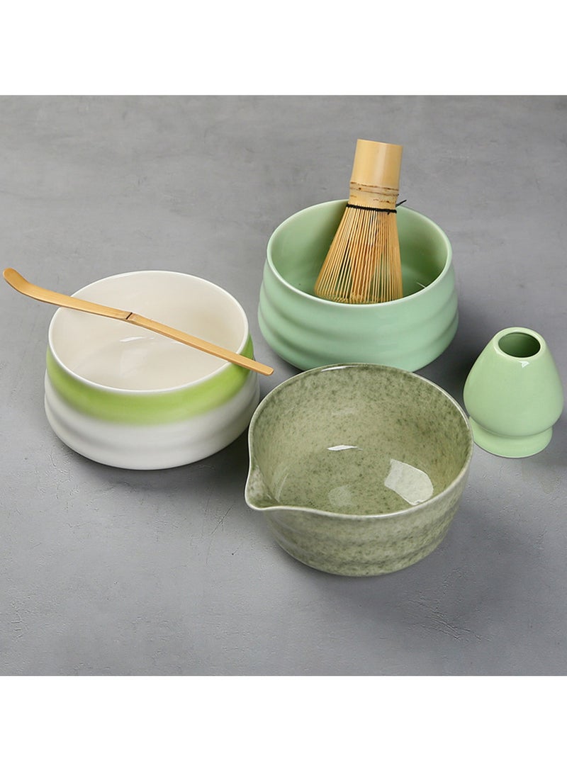 Hihonor Matcha Whisk Set, 4pcs Japanese Tea Set,Matcha Whisk,Traditional Scoop, Matcha Bowl, Ceramic Whisk Holder,Traditional Matcha Tool Set for Matcha Tea Ceremony(Green Spots) - Image 3