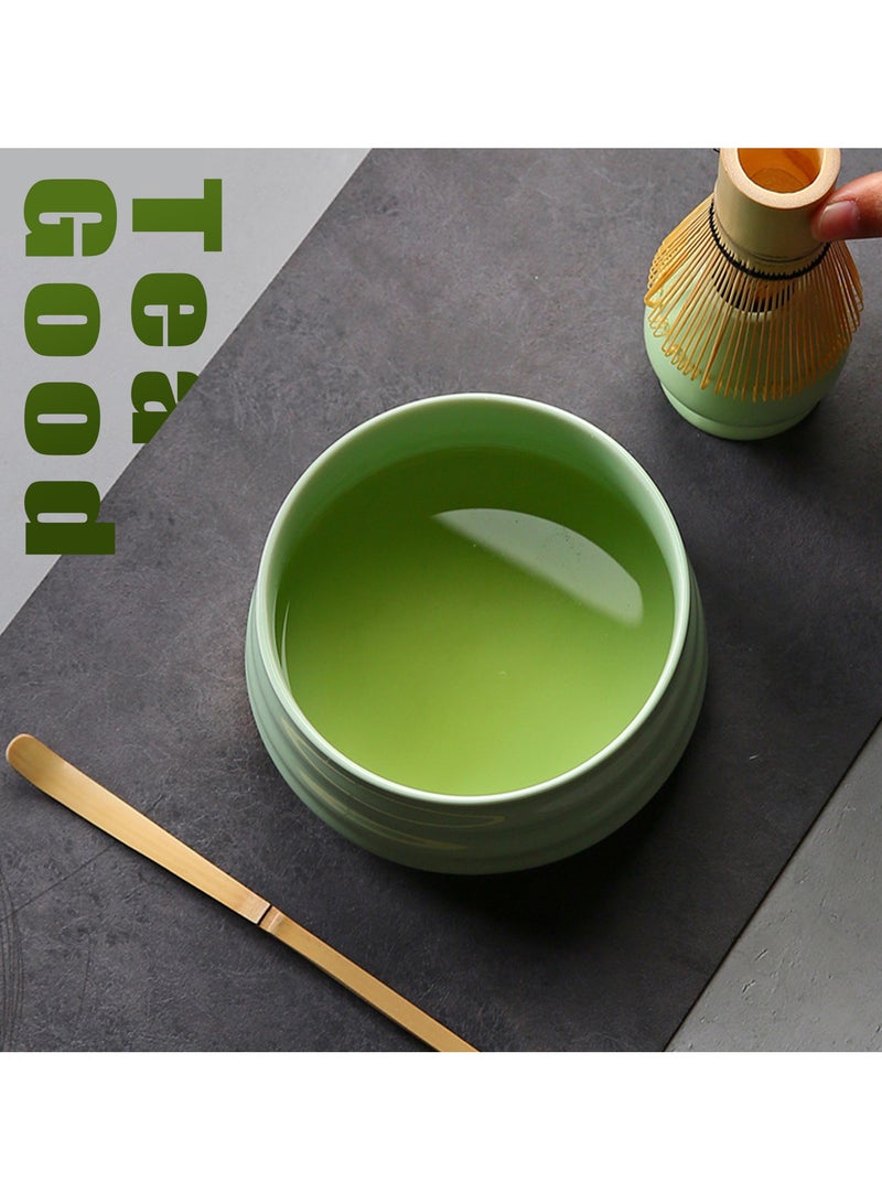 Hihonor Matcha Whisk Set, 4pcs Japanese Tea Set,Matcha Whisk,Traditional Scoop, Matcha Bowl, Ceramic Whisk Holder,Traditional Matcha Tool Set for Matcha Tea Ceremony(Green Spots) - Image 4