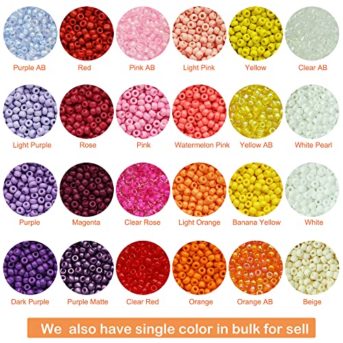 Bala&Fillic Size 3mm Seed Beads 48 Colors About 16800 pcs in Storage Box, 8/0 Glass Seed Beads for Making Bracelets Earrings Necklaces Jewelry - Image 2