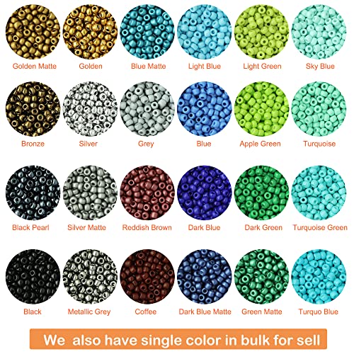 Bala&Fillic Size 3mm Seed Beads 48 Colors About 16800 pcs in Storage Box, 8/0 Glass Seed Beads for Making Bracelets Earrings Necklaces Jewelry - Image 3