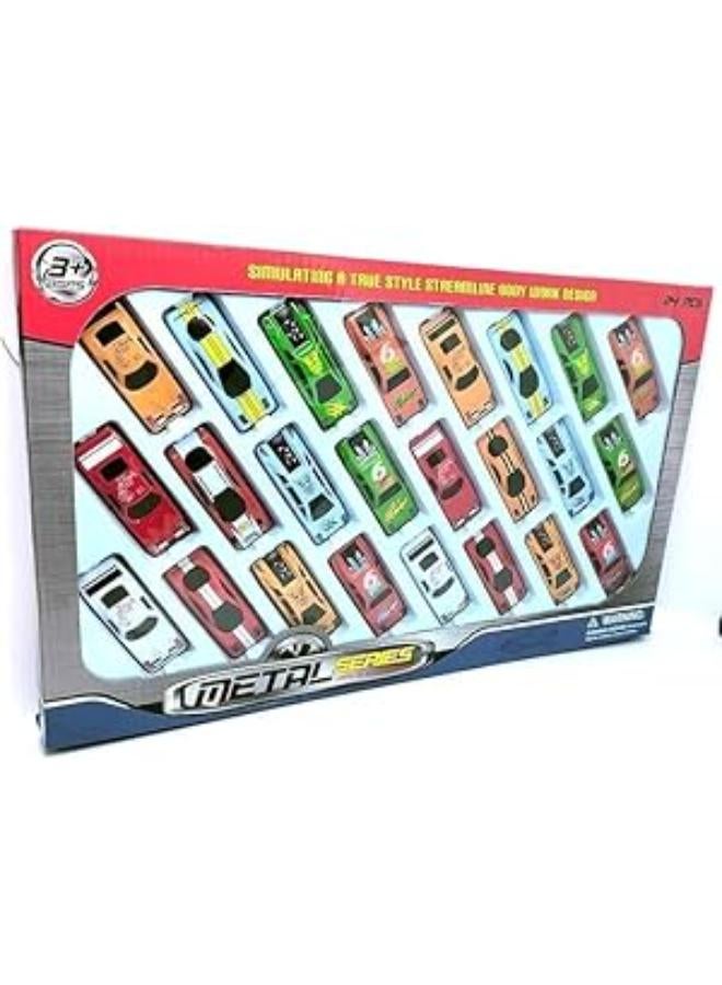 Metal Racing Cars for Kids: 24 Metal Racing Cars Set for Children