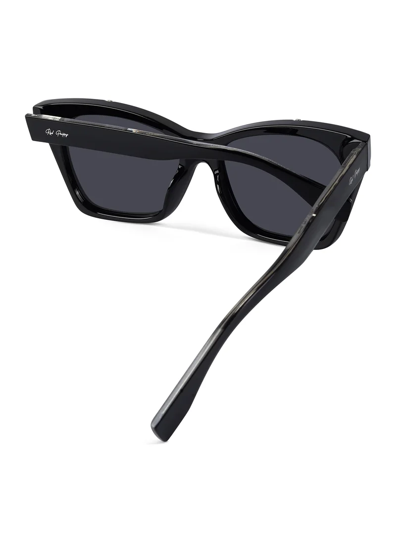 Woggles Red Pappy Zylara Black Polarized Cateye Sunglasses