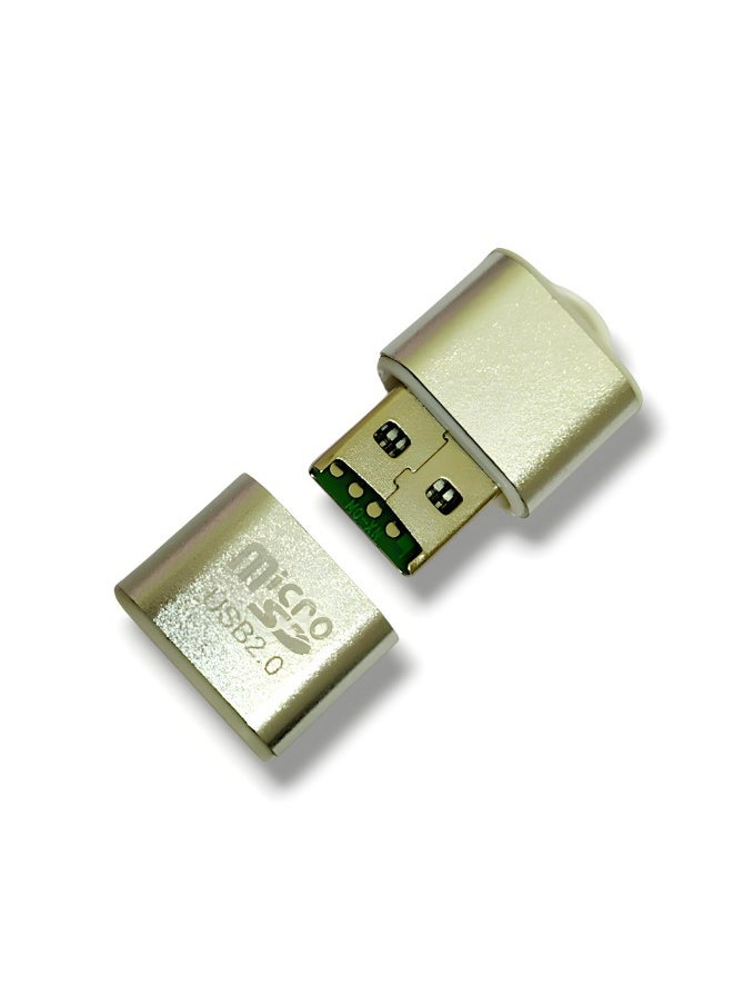 ماركة غير محددة قارئ بطاقات Micro SD صغير USB 2.0 عالي السرعة - محول بطاقة TF محمول (فضي)  - Image 1