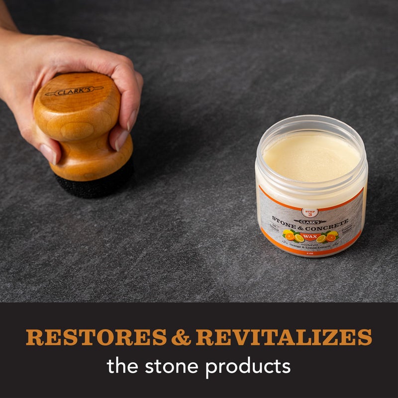 Clark's CLARK’S Stone and Concrete Wax - Soapstone Wax with Orange and Lemon Extracts - Helps Preserve and Protect Against Liquids - Revitalizes Stone Surfaces - Made with Carnauba Wax and Beeswax  - Image 3