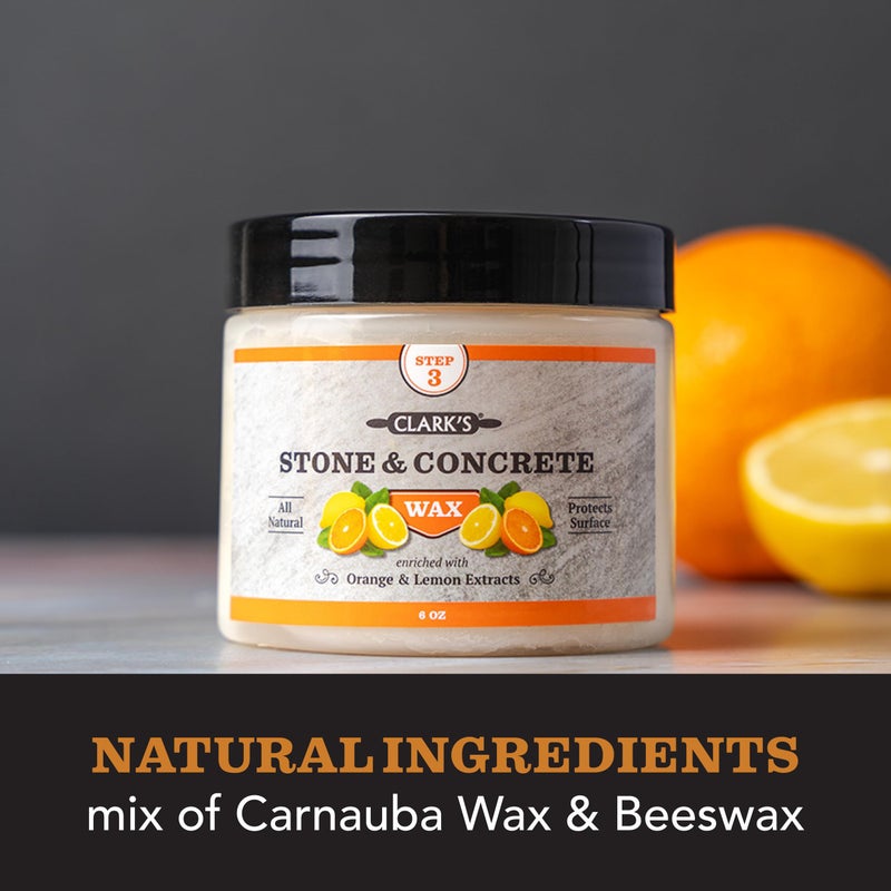 Clark's CLARK’S Stone and Concrete Wax - Soapstone Wax with Orange and Lemon Extracts - Helps Preserve and Protect Against Liquids - Revitalizes Stone Surfaces - Made with Carnauba Wax and Beeswax  - Image 5