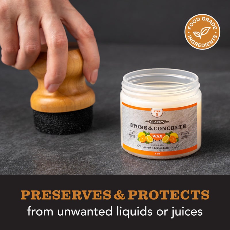 Clark's CLARK’S Stone and Concrete Wax - Soapstone Wax with Orange and Lemon Extracts - Helps Preserve and Protect Against Liquids - Revitalizes Stone Surfaces - Made with Carnauba Wax and Beeswax  - Image 2
