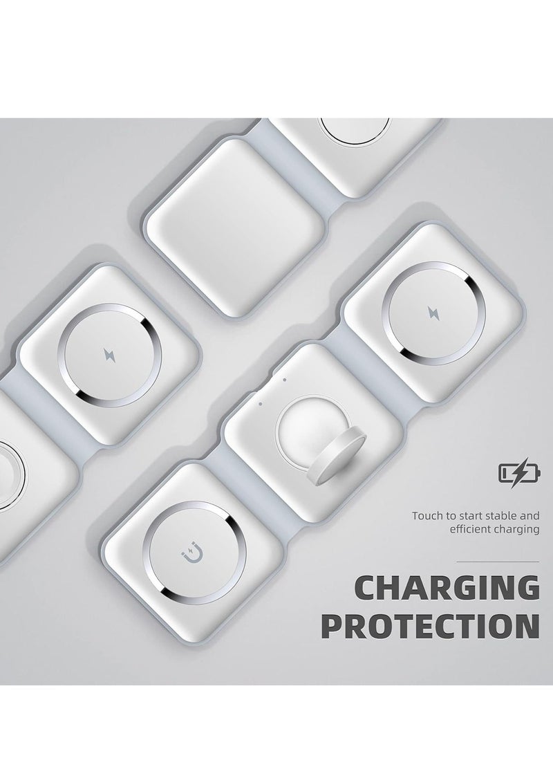 JAJEEK "NEW 3-in-1 Mag-Safe Wireless Charger – 15W Foldable Charging Station for iPhone, Apple Watch & AirPods (White)" - Image 5