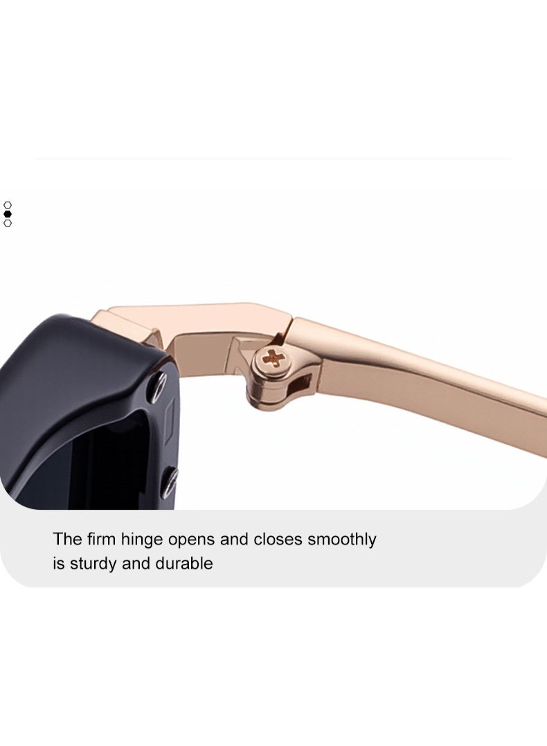 Premium Rimless Sunglasses with Leopard Detail, Wooden Temple, Anti-Glare UV400 Lenses for Men & Women - Image 4