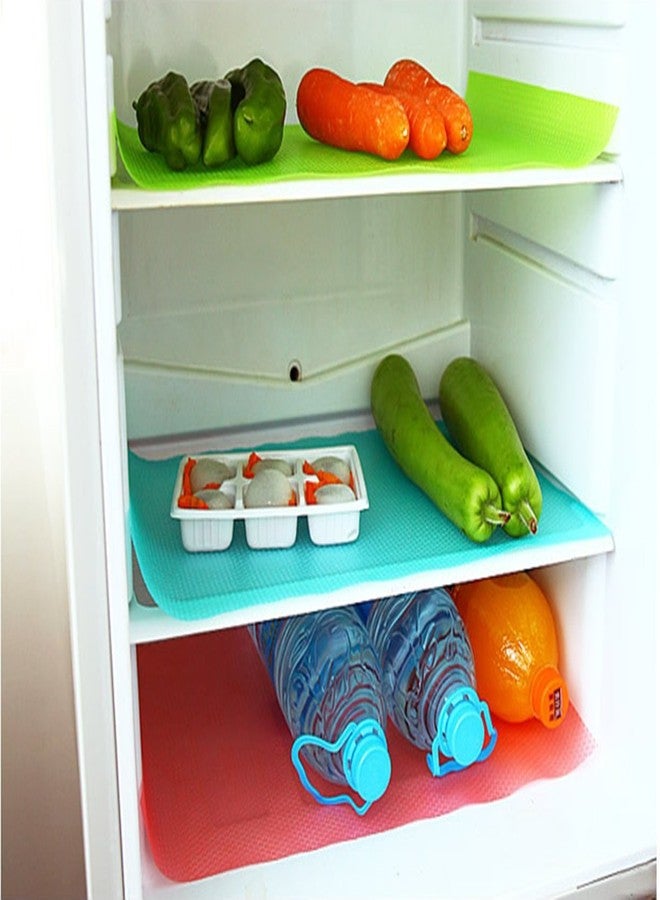 Cafurty 4 Pcs Refrigerator Mats, Fridge Mats Can Be Cut Refrigerator Pads Fridge Pads Vegetable Fruits Fresh Pad Drawer Table Placemats Cabinet Protective Pads Shelves Drawer Mats - Multicolor - Image 5