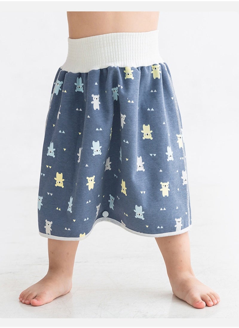 Loquat Baby Nappy Skirt, SYOSI Cotton Diaper Training Pants Washable Waterproof Reusable Toddler Training Underwear for Pee Nappy Potty Training  Blue 