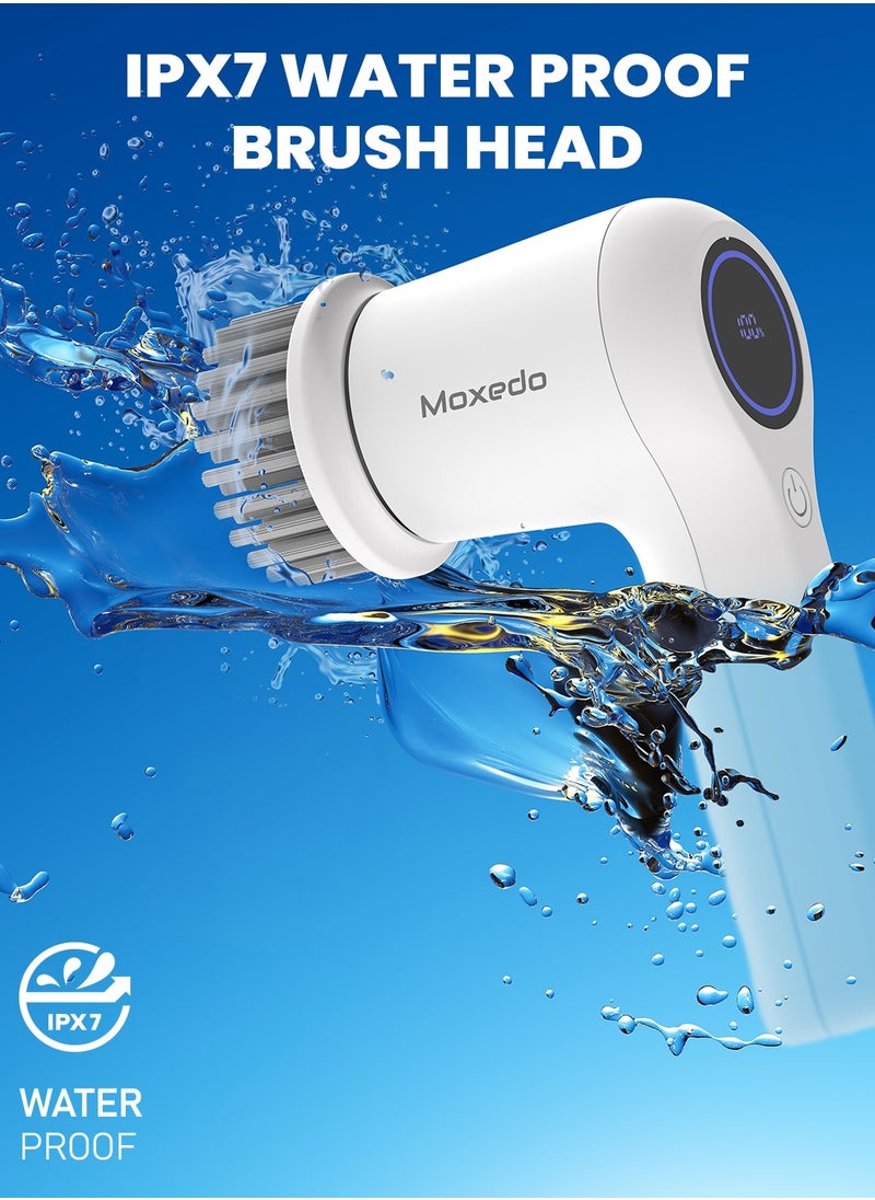 Moxedo Moxedo 4 IN 1 Electric Cleaning Brush Cordless Handheld Spin Scrubber 2 Adjustable Speed with 4 Replaceable Brush Heads for Bathtub, Wall, Tile, Toilet, Window and Sink  - Image 5