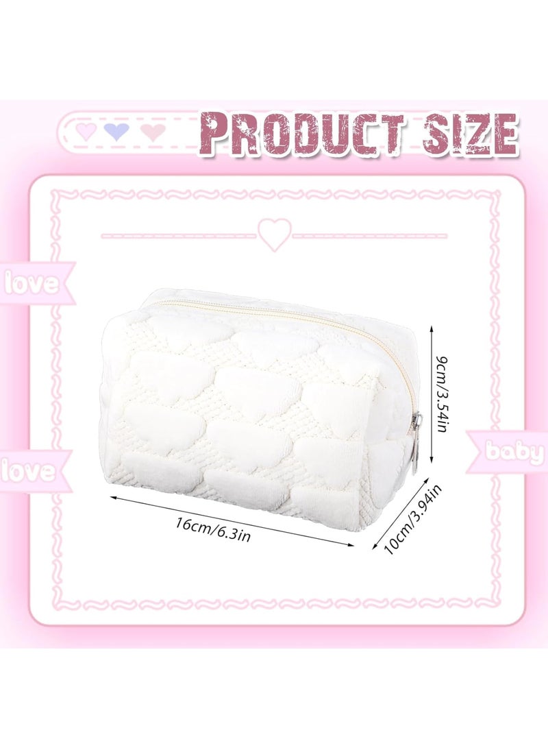 Zikra Travel Makeup Bag, Small Cosmetic Bag, Small Cosmetic Bag, Women's Storage Bag, Zip Close Bag, Simple Portable Toiletry Travel Bag for Women, White, SG2890 - Image 2