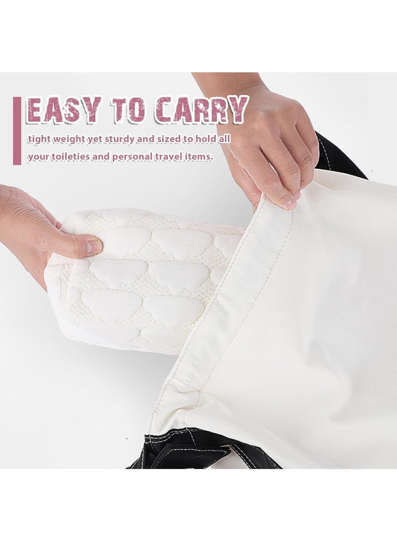 Zikra Travel Makeup Bag, Small Cosmetic Bag, Small Cosmetic Bag, Women's Storage Bag, Zip Close Bag, Simple Portable Toiletry Travel Bag for Women, White, SG2890 - Image 4