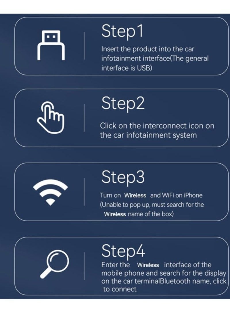 2 في 1 محول لاسلكي لـ Carplay / Auto صندوق صغير مع بلوتوث 5.0 وواي فاي للسيارات المدعومة بـ Carplay / Auto السلكي - Image 2