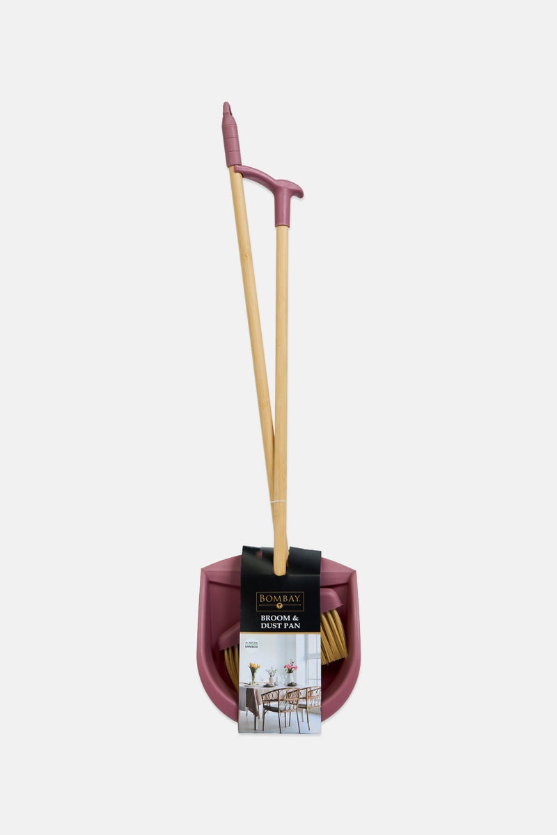 Bombay 2 Pieces Broom And Dust Pan Cleaning Set, Multicolor - Image 1