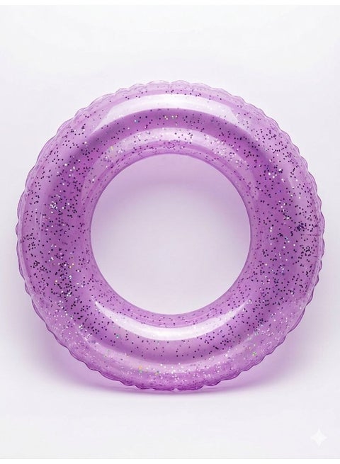 Sequin Swimming Ring, Inflatable Transparent Glitter Swimming Ring, Durable Swimming Ring, Swimming Ring, Tube with Sequins, for Adults, Summer, Pool, Party