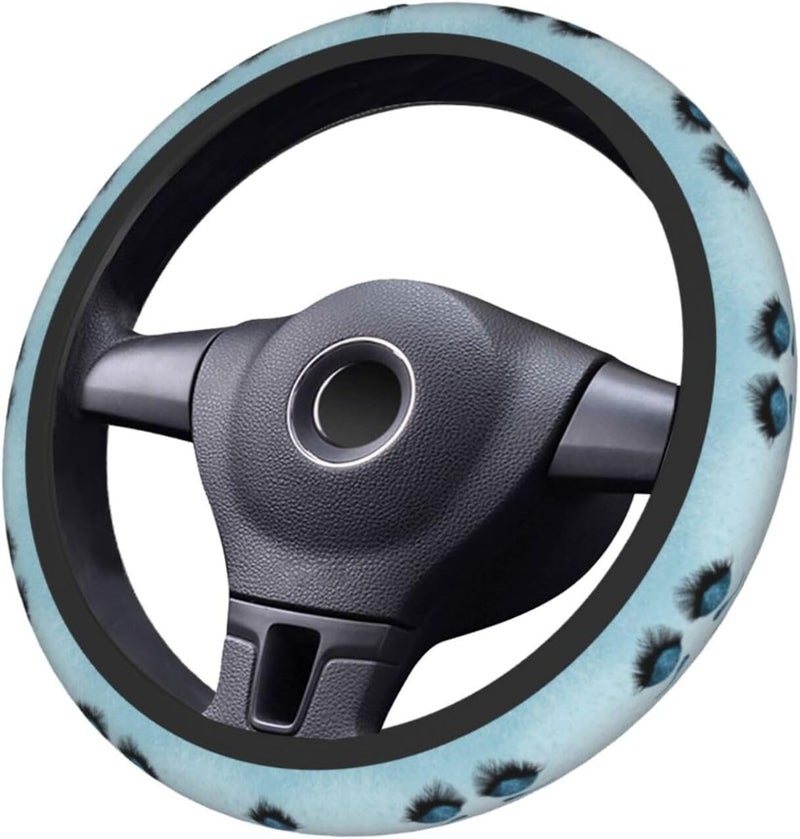Car Steering Wheel Cover for Women Men, Non-Slip Breathable Steering Wheel, Hello Gorgeous Eyelashes Blue Glitter Steering Wheel Protector, Car Accessories - Image 3