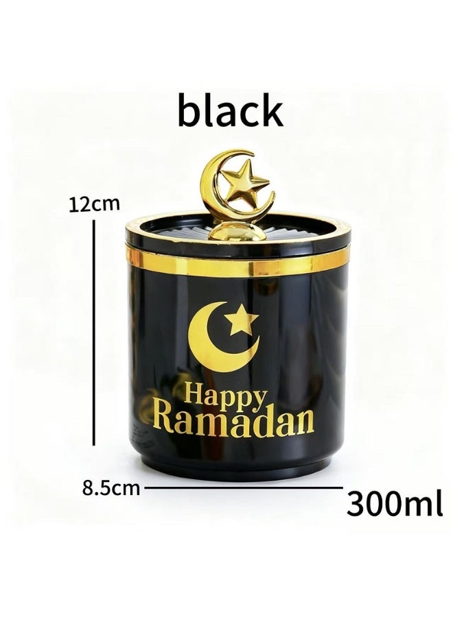 Moon Star Element  sugar bowl, black Plastic Storage Tank, dates bowl, Food Moisture-Proof Storage Tank, 8.5*12cm - Image 5
