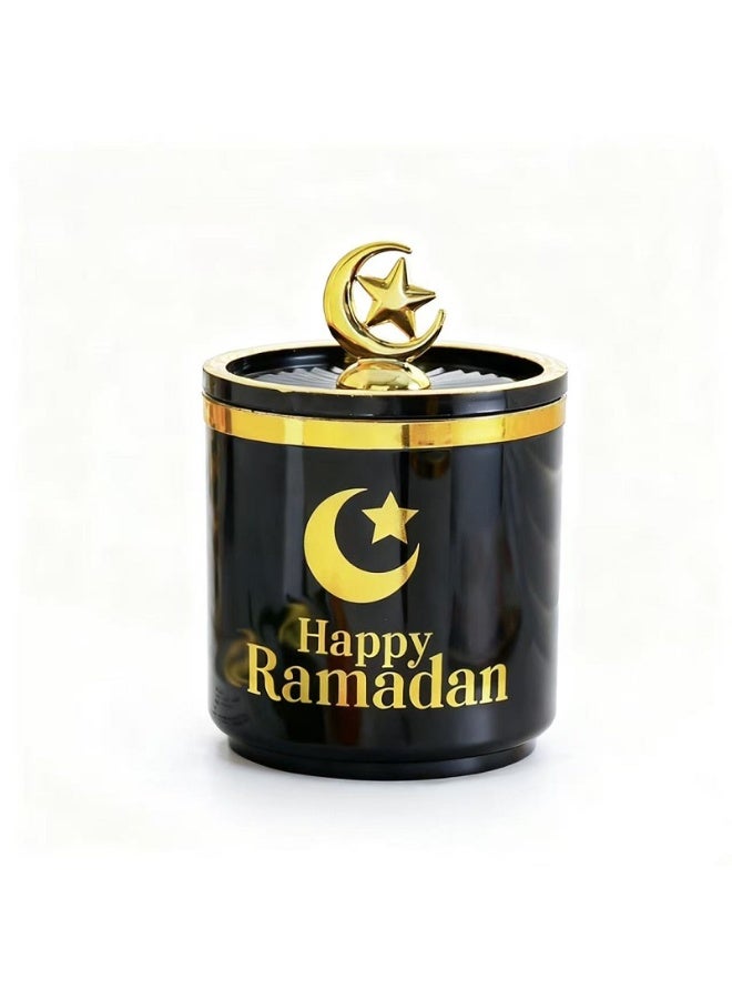 Moon Star Element  sugar bowl, black Plastic Storage Tank, dates bowl, Food Moisture-Proof Storage Tank, 8.5*12cm - Image 4