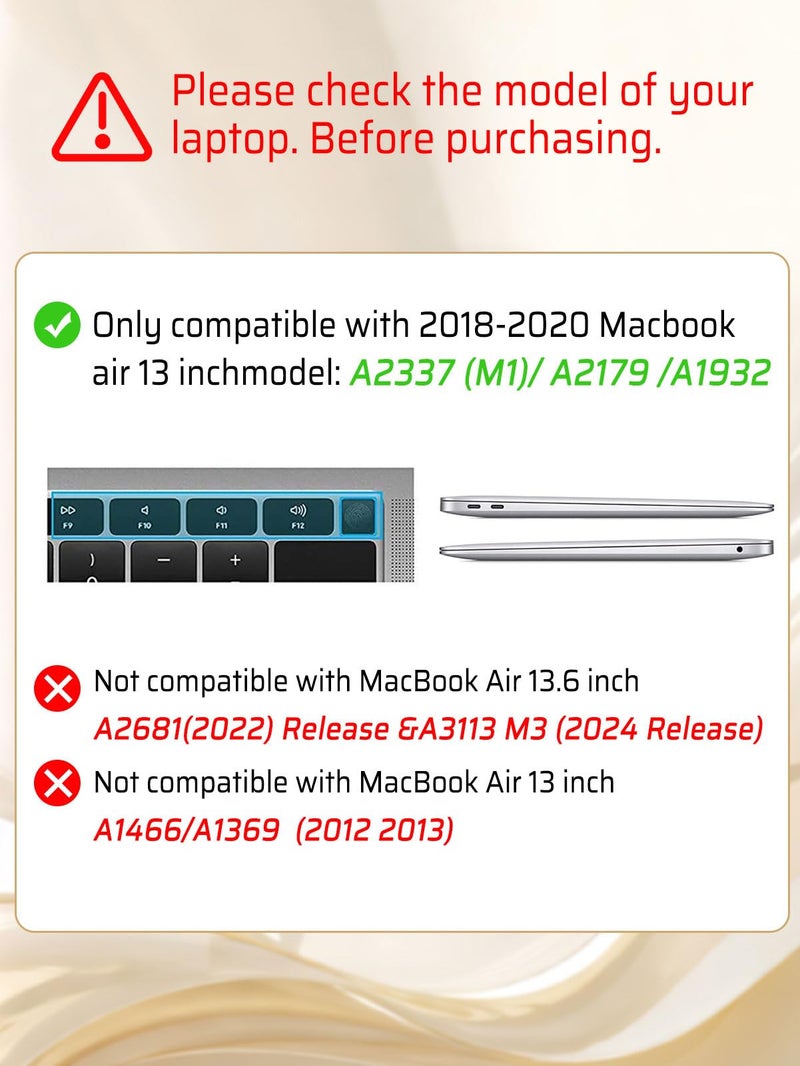 Seorsok Compatible with MacBook Air 13 Inch Case 2022 2021 2020 2019 2018 Release A1932 A2179 M1 A2337,Elegant Blooming Woven Floral Pattern Leather Plastic Hard Shell Case with Keyboard Cover,Green - Image 3