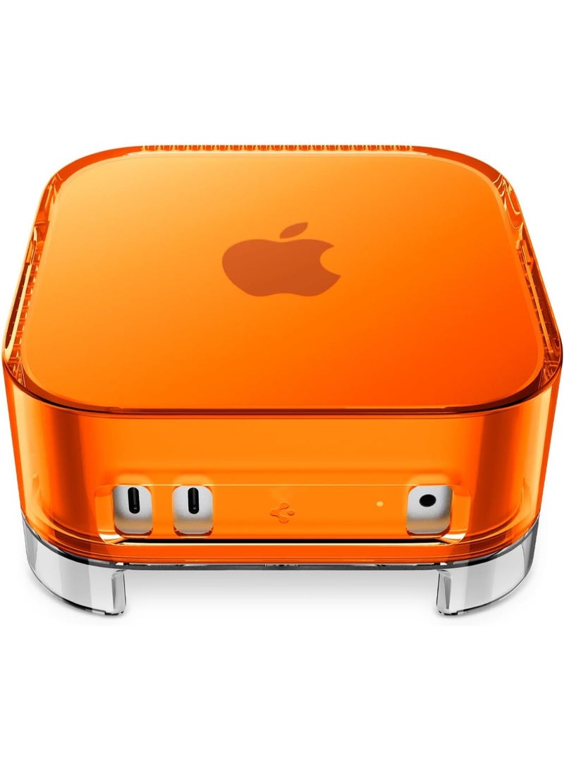 Spigen Mac Mini M4 / M4 Pro (2024) Transparent Filter Case Stand Built in Air-Filter Desktop PVC Dust Prevention Ventilation - Classic C1 Tangerine - Image 1