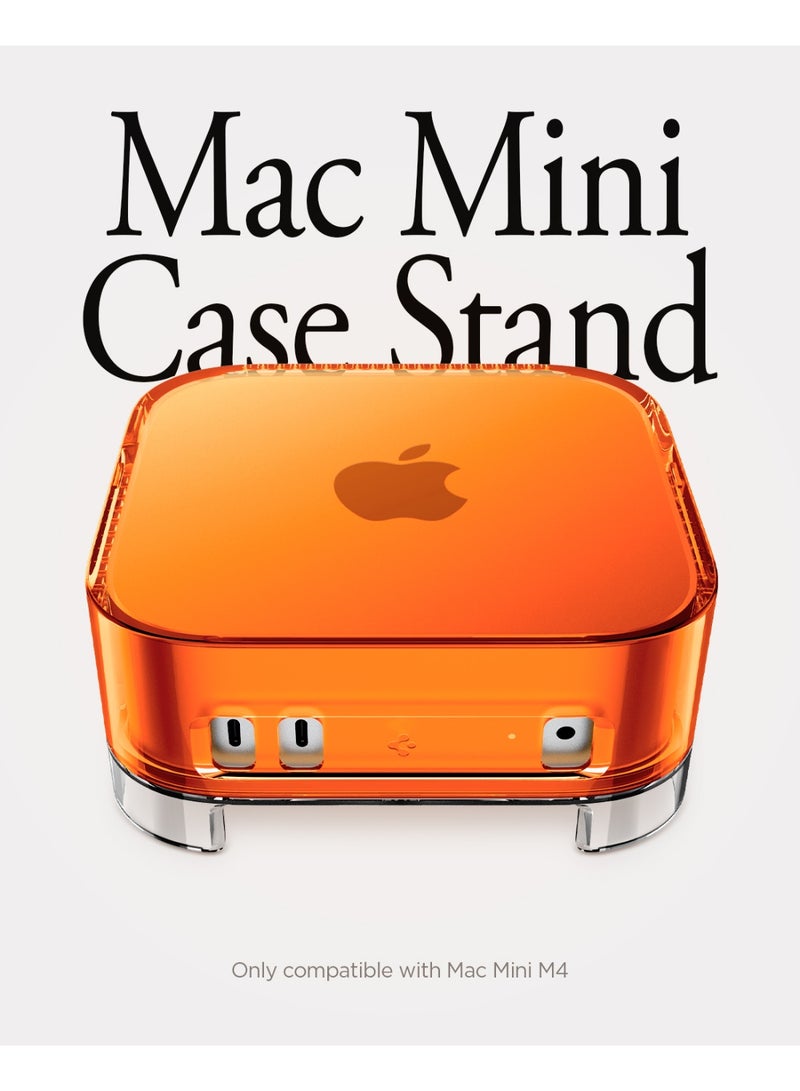 Spigen Mac Mini M4 / M4 Pro (2024) Transparent Filter Case Stand Built in Air-Filter Desktop PVC Dust Prevention Ventilation - Classic C1 Tangerine - Image 2