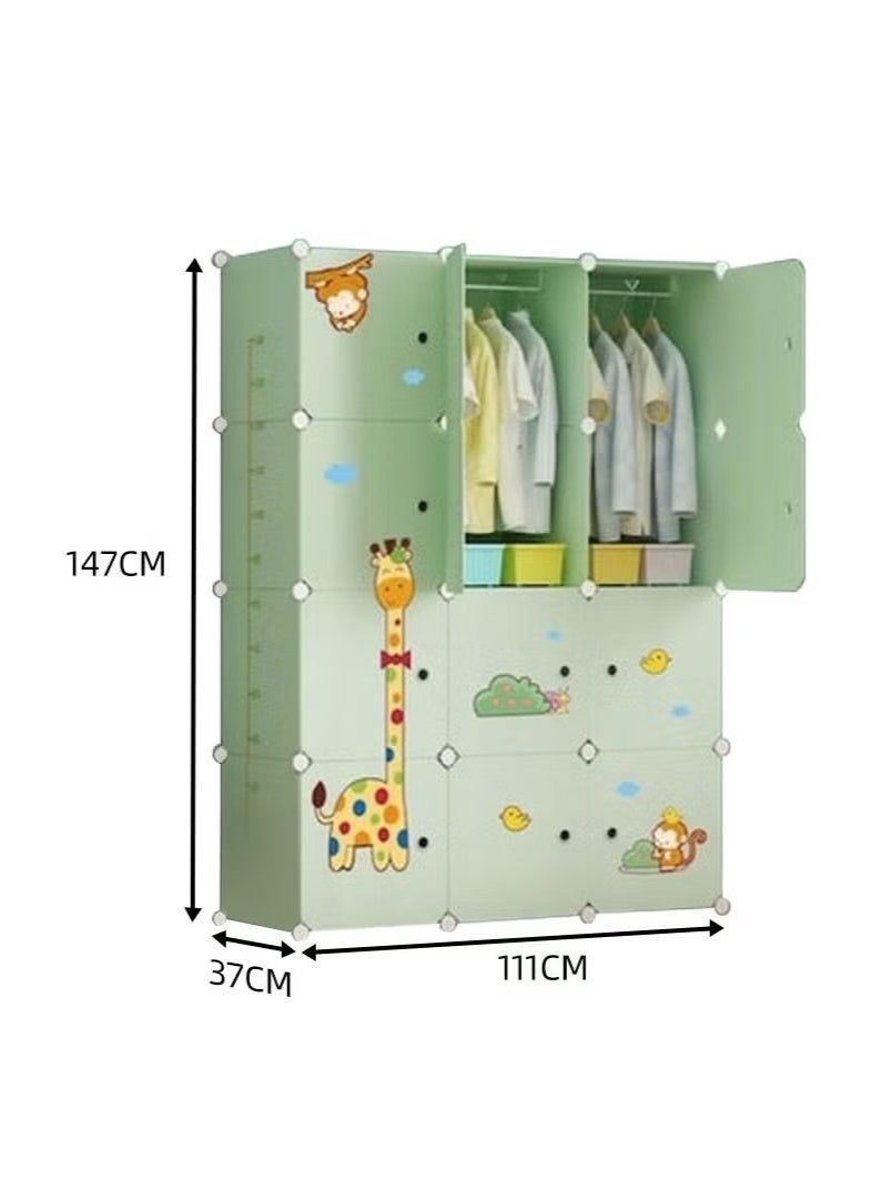 Beauenty 12-Cube Portable Kids Closet Children's Foldable Portable Wardrobe Collapsible Plastic Baby Clothes Large Storage Cabinet Bedroom Nursery Armoire Quick Install - Image 5