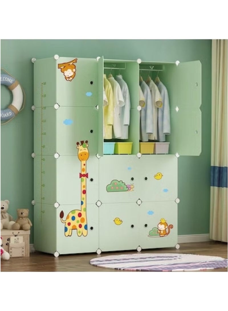 Beauenty 12-Cube Portable Kids Closet Children's Foldable Portable Wardrobe Collapsible Plastic Baby Clothes Large Storage Cabinet Bedroom Nursery Armoire Quick Install - Image 4