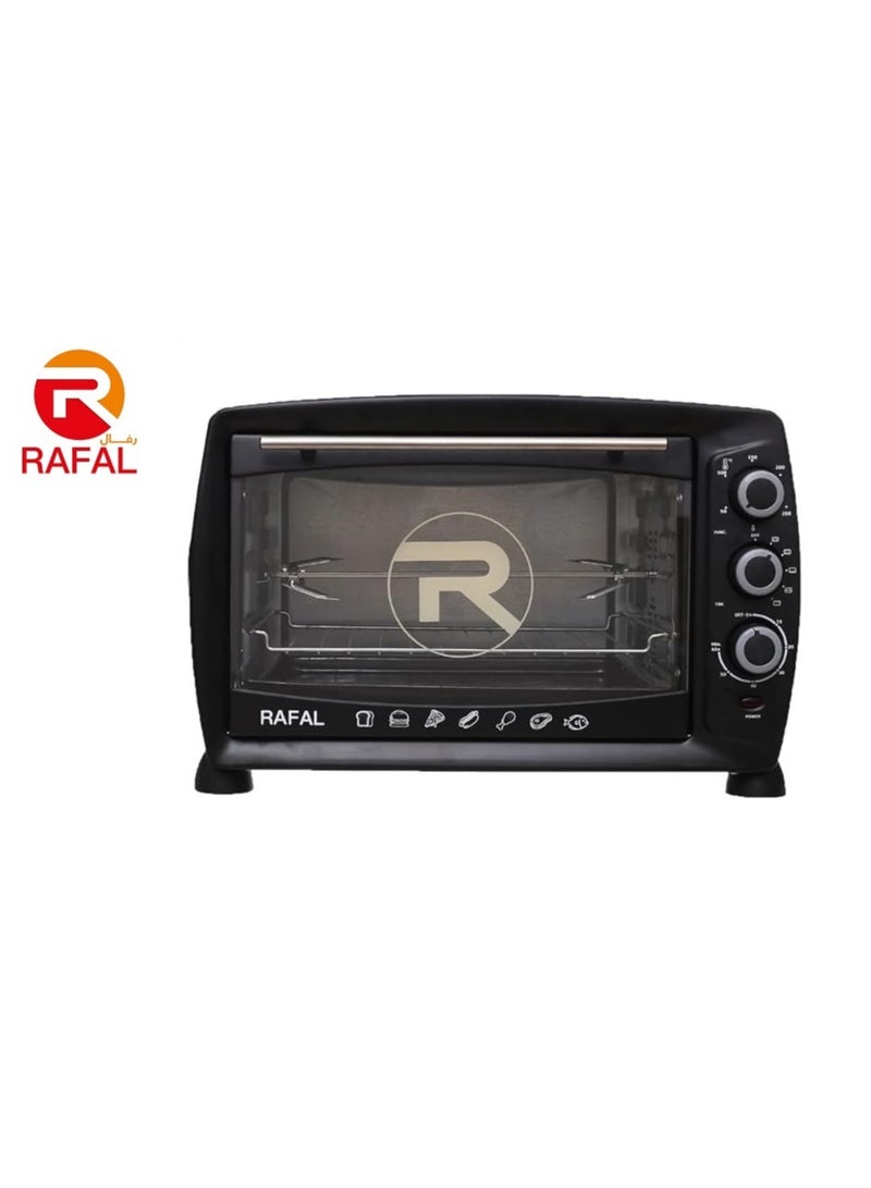 Rafal فرن بشواية /مروحة داخلية/تايمر/اضاءة داخلية/45 لتر/2000 واط (أسود)