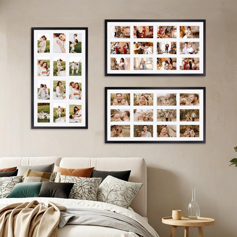 SPEPLA 12 Opening 4x6 Black Collage Picture Frames, Multiple Frames for Displaying 6x4 Photos with White Matï¼ˆ1 Packï¼‰ - Image 4