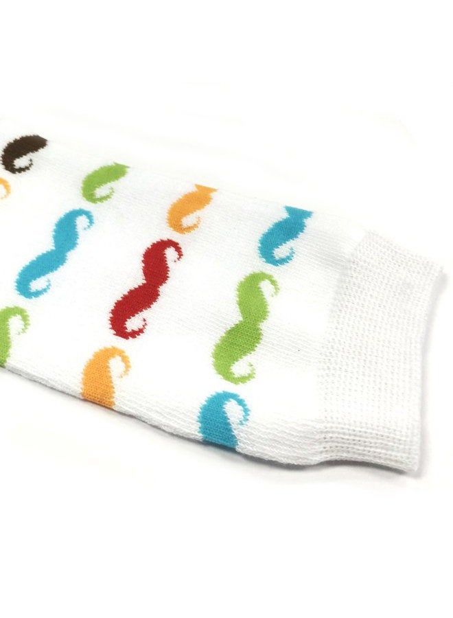 Wrapables Colorful Baby Leg Warmers, Moustache White and Bright, One Size - Image 2