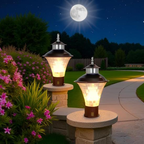 Lyse Decor Waterproof Decorative Outdoor Gate Light/Lamps/Exterior Light/Wall Light, Pole Light, Pillar Lamp, Garden Light (Pack of 2) - Image 1