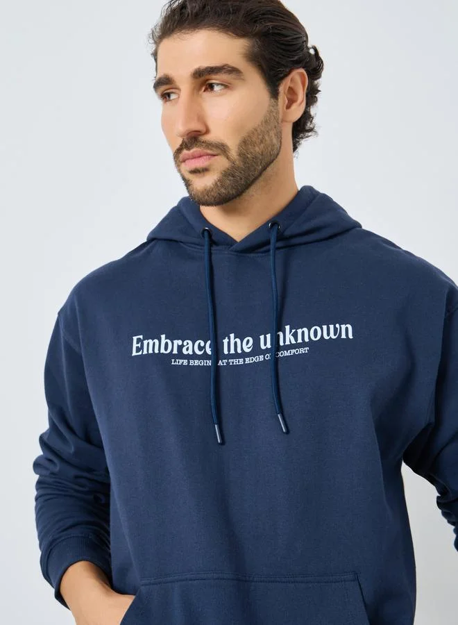 Eco Earth Relaxed Fit Printed Fleece Hoodie