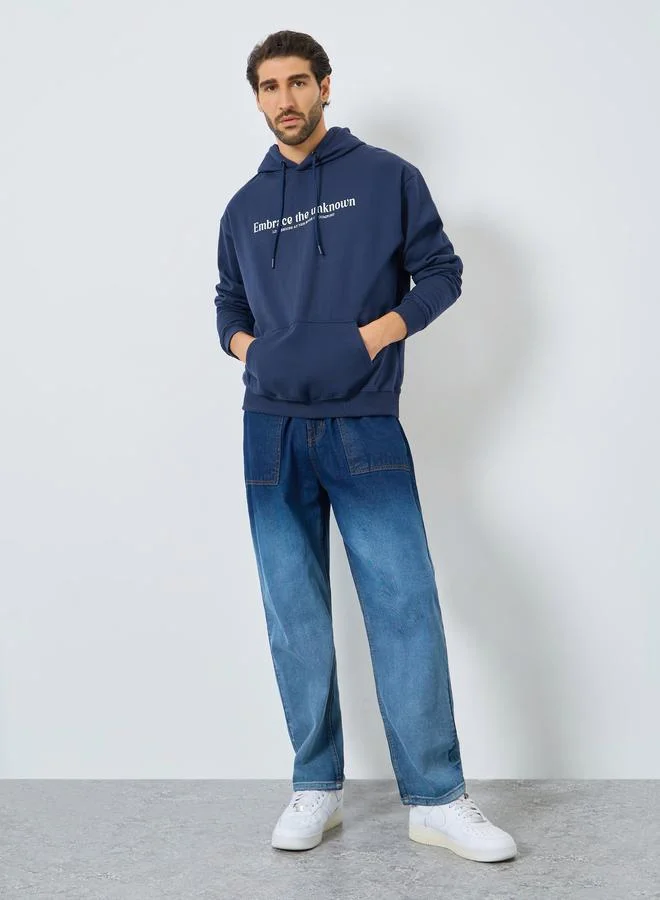 Styli Eco Earth Relaxed Fit Printed Fleece Hoodie