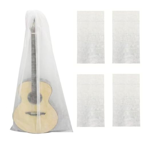 CCeCCe 4 Pack Guitar Dust Cover Storage Bag Non-Woven Fabric Breathable Dust-Proof Coating Sleeve Protector Covers for Acoustic Guitars Electric Bass Upright Stand 120cmx60cm 47"x23.5" - Image 1