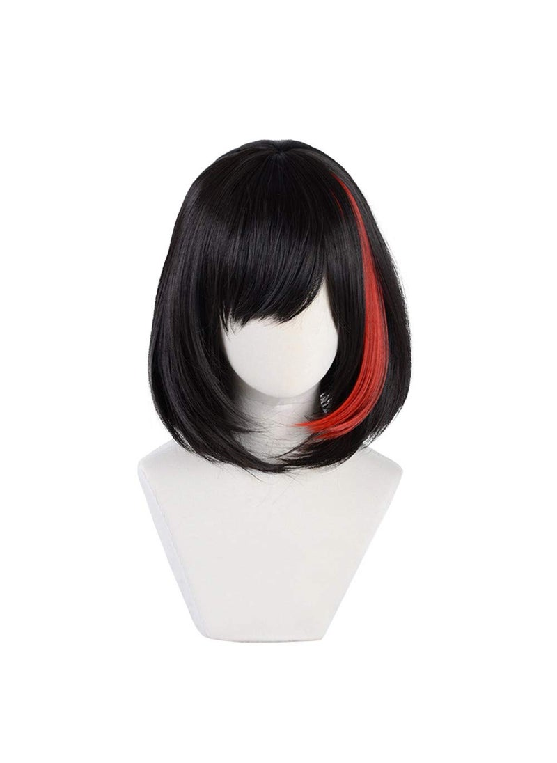 Xingwang Queen Xingwang Queen Anime Cosplay Wig Short Black Mixed Red Bob Wig Women Girls Party Wigs 