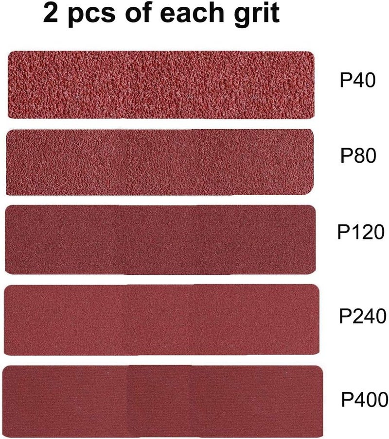 Aiyard 4 x 36-Inch Aluminum Oxide Sanding Belts, 40/80/120/240/400 Assorted Grits Abrasive Belts for Belt Sander, 10-Pack - Image 2