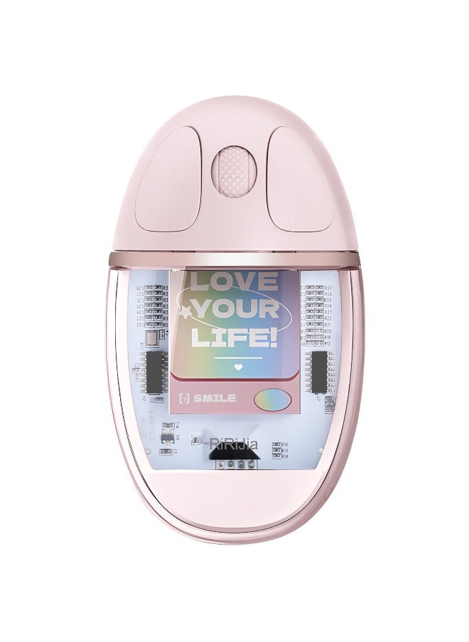 NIBEMINENT - ZGA Colorful Transparent Dual Mode Wireless 2.4G + Bluetooth 5.0 Mouse - Image 1