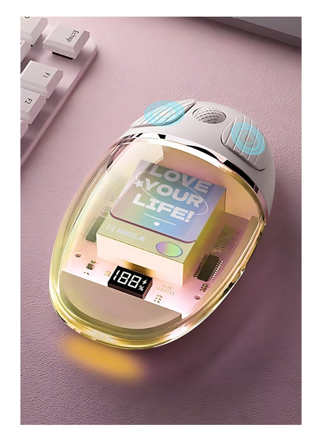 NIBEMINENT - ZGA Colorful Transparent Dual Mode Wireless 2.4G + Bluetooth 5.0 Mouse - Image 1