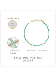 Ettika Still Surprise You Turquoise And Gold Choker Necklace  - Image 5