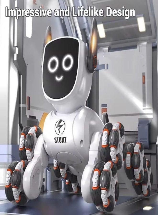 Exomoon 8WD Gesture Control RC Stunt Car for Kids - 2.4GHz Hand Sensor Remote Control Robot Toy with 360° Rotation,LED Lights,Dynamic Music - Rechargeable 8-Wheel Drive Hand Control Car for Boy & Girl - Image 4