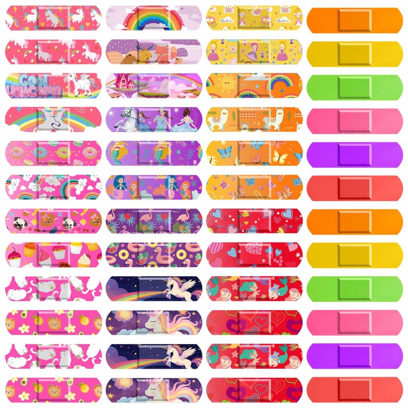Flasoo 36 Styles Kids Cartoon Bandages 300 Pcs Girls Bandage Mermaid Bandages Variety Pack Fun Bandages Waterproof Protect Scrapes and Cuts for Girls Boys Children Toddlers - Image 1