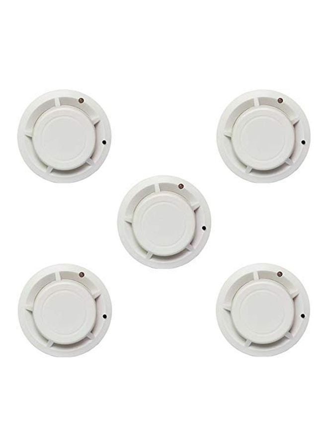 NIBEMINENT 5-Piece Wireless Smoke Detector Fire Alarm White - Image 1