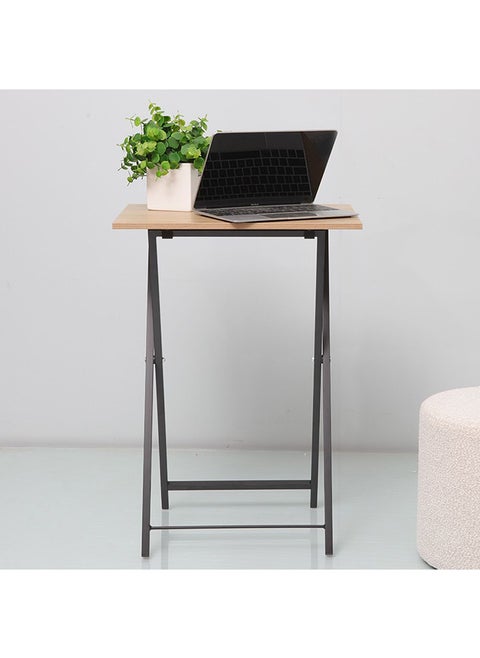 Mineo Foldable Side Table Multifunctional Living Room Table Side Table Modern Design Furniture For HomeL 48x36x66 cm Oak/ Black