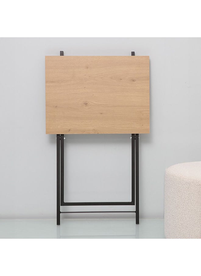 Mineo Foldable Side Table Multifunctional Living Room Table Side Table Modern Design Furniture For HomeL 48x36x66 cm Oak/ Black