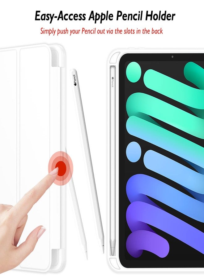 iMieet جراب iMieet الجديد لجهاز iPad Mini 6 (8.3 بوصة، موديل 2021)، جراب iPad Mini من الجيل السادس مع حامل قلم [يدعم شحن قلم iPad الثاني/الاقتران]، جراب ذكي ثلاثي الطي مع ظهر من مادة TPU الناعمة، أسود - Image 3