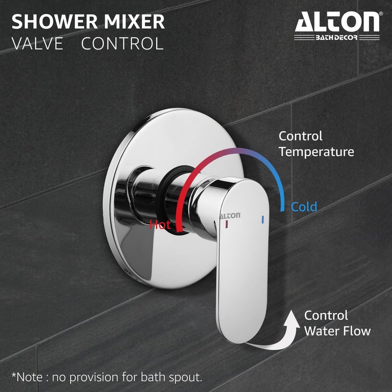 ALTON AXN9452 Brass Single Lever Concealed Shower System with 2 Inlets and 1 Outlet Bathroom Shower Taps Silver - Image 5